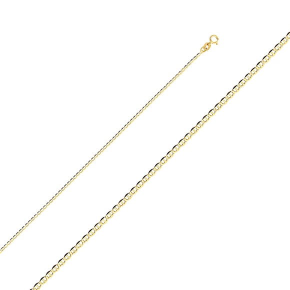 14K Yellow 1.5mm Flat Mariner Chain - 20"
